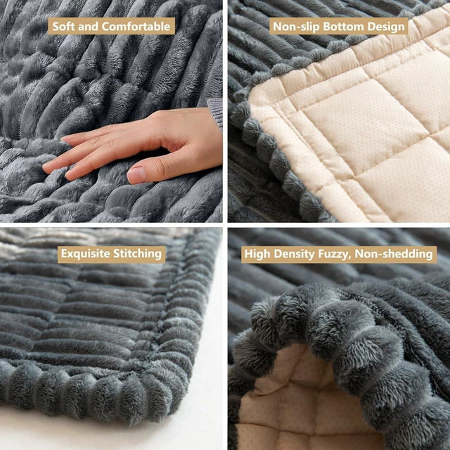 Alt view image 4 of 7 - Dog Bed Mat for Car Backseat Extender, Non-Slip Pet Bed Mat for Car Back Seat Protector Cover, Furry Dog Couch Cover, Washable Travel Dogs Bed for Cars, SUVs, Sedans. (51" x 24") (Dark Grey, M)