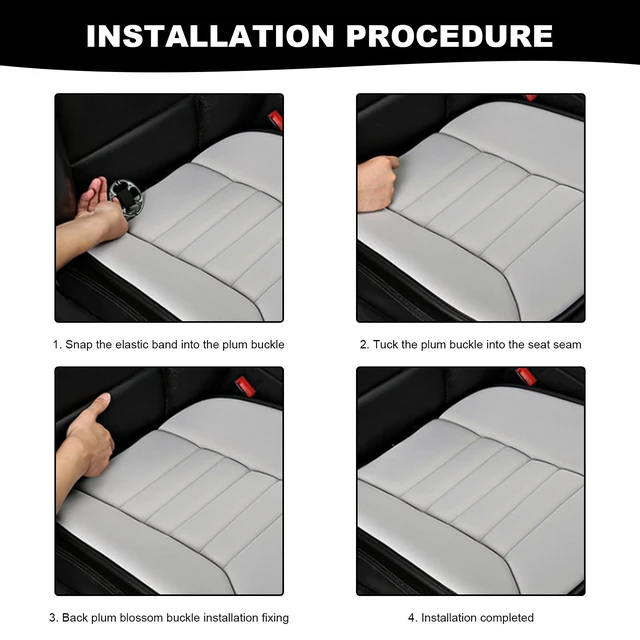 Alt view image 6 of 6 - Car Seat Cushion, 1.2" Thick Comfort Memory Foam Auto Seat Pad with Non Slip Bottom, Breathable Driver Seats Pillow Pressure Relief Chair Cushion for Vehicle Office Home (Black)