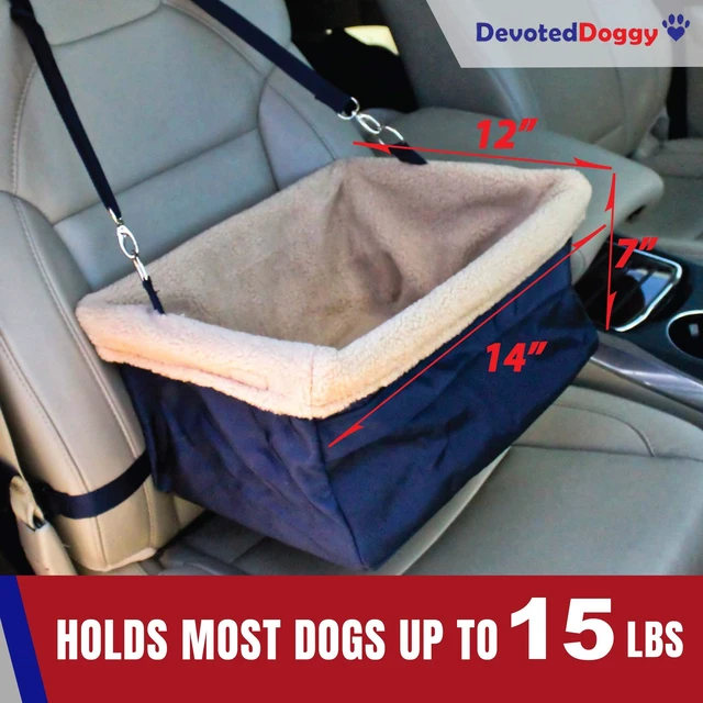 Alt view image 3 of 7 - Deluxe Dog Car Seat Fits Pets up to 15lbs, Dog Booster Seat, PaddeCushioning, Adjustable Straps, Metal Frame Encasing, Installs in Seconds, Collapsible Canvas and Easy to Clean