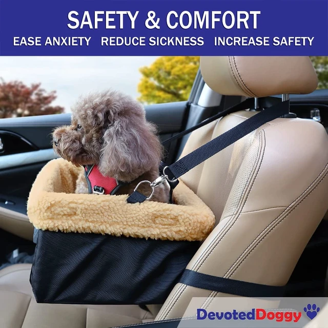 Alt view image 6 of 7 - Deluxe Dog Car Seat Fits Pets up to 15lbs, Dog Booster Seat, PaddeCushioning, Adjustable Straps, Metal Frame Encasing, Installs in Seconds, Collapsible Canvas and Easy to Clean