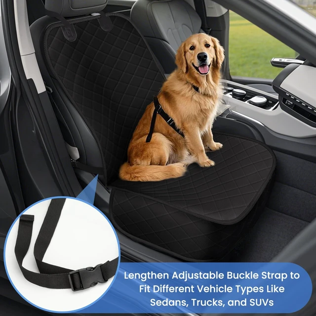 Alt view image 2 of 7 - Dog Car Seat Covers, Waterproof Front Seat Cover | Scratch-Proof, Nonslip Pet Passenger Seat Cover Protector, Universal Fit for Cars Trucks SUVs, Standard Size 1 Pack, Black