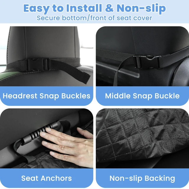Alt view image 4 of 7 - Dog Car Seat Covers, Waterproof Front Seat Cover | Scratch-Proof, Nonslip Pet Passenger Seat Cover Protector, Universal Fit for Cars Trucks SUVs, Standard Size 1 Pack, Black