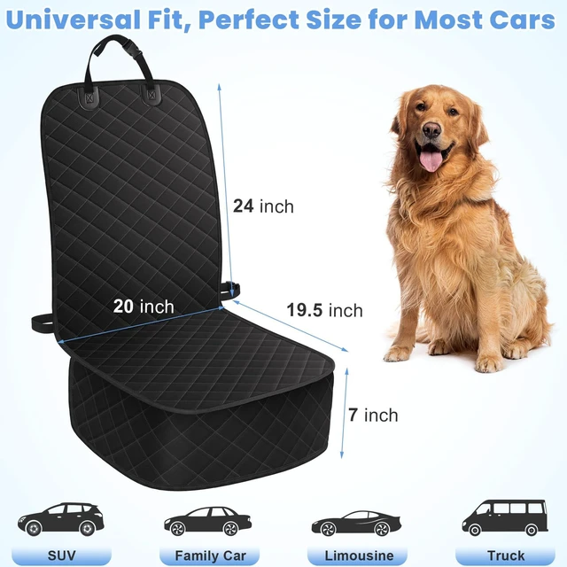 Alt view image 7 of 7 - Dog Car Seat Covers, Waterproof Front Seat Cover | Scratch-Proof, Nonslip Pet Passenger Seat Cover Protector, Universal Fit for Cars Trucks SUVs, Standard Size 1 Pack, Black