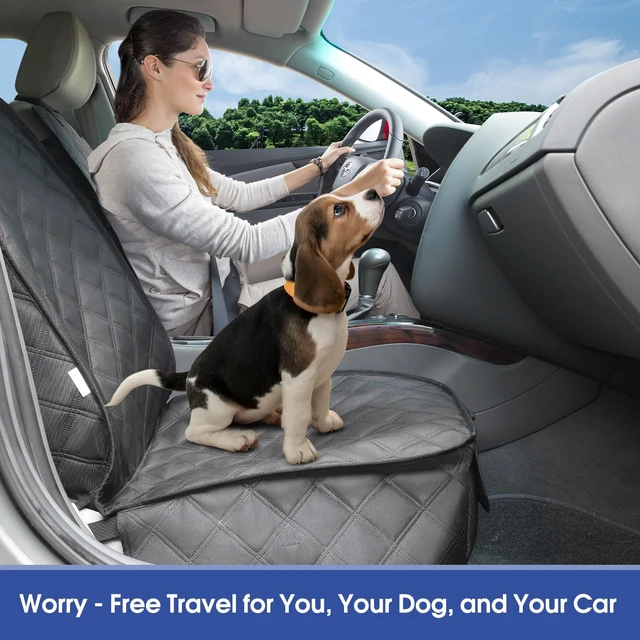 Alt view image 4 of 7 - Front Seat Cover for Dogs with Side Flaps, Heavy Duty 900D Waterproof Seat Protector, Protects from Dirt & Scratches, for Pets & Daily Use, Fits Cars SUV Trucks Minivans (1-Pack)