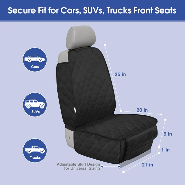 Alt view image 6 of 7 - Front Seat Cover for Dogs with Side Flaps, Heavy Duty 900D Waterproof Seat Protector, Protects from Dirt & Scratches, for Pets & Daily Use, Fits Cars SUV Trucks Minivans (1-Pack)