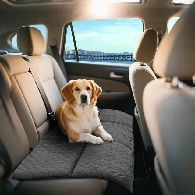 Main image of Car Backseat Dog Mat, Comfortable Non-Slip Cushion Suitable for Travel Dog Bed and Pet Home Sofa Blanket, Custom Mat for Car Backseat Extender and Seat Cover (Gray 51.2 x 23.6in)