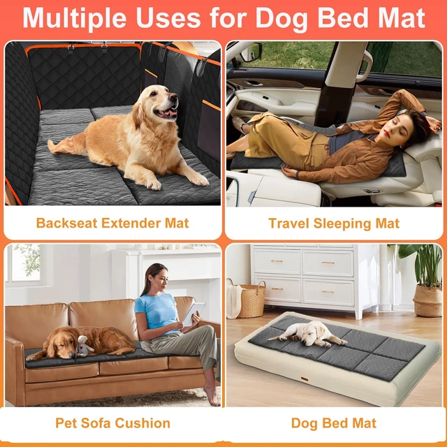 Alt view image 6 of 7 - Car Backseat Dog Mat, Comfortable Non-Slip Cushion Suitable for Travel Dog Bed and Pet Home Sofa Blanket, Custom Mat for Car Backseat Extender and Seat Cover (Gray 51.2 x 23.6in)