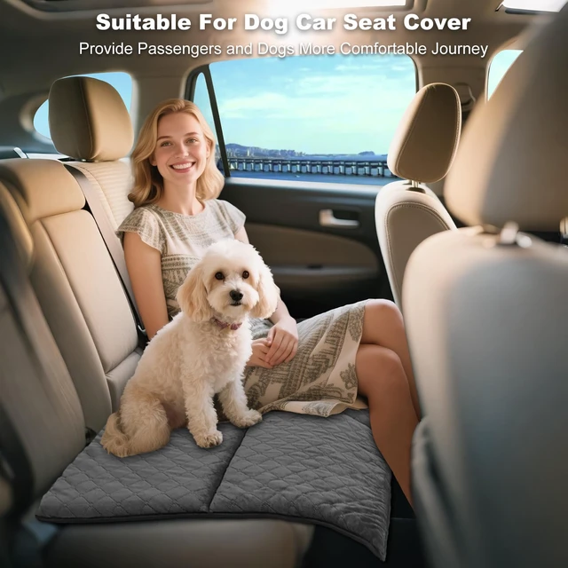 Alt view image 7 of 7 - Car Backseat Dog Mat, Comfortable Non-Slip Cushion Suitable for Travel Dog Bed and Pet Home Sofa Blanket, Custom Mat for Car Backseat Extender and Seat Cover (Gray 51.2 x 23.6in)