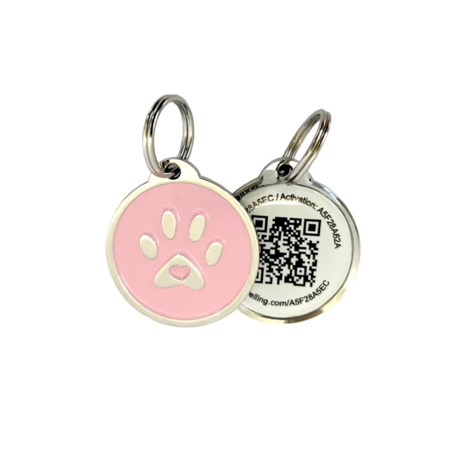 Alt view image 7 of 7 - QR Pet Tag Easy Scan Instant Location Alerts, Online Pet Profile with AI Feature for Dogs & Cats (Pink Paw)