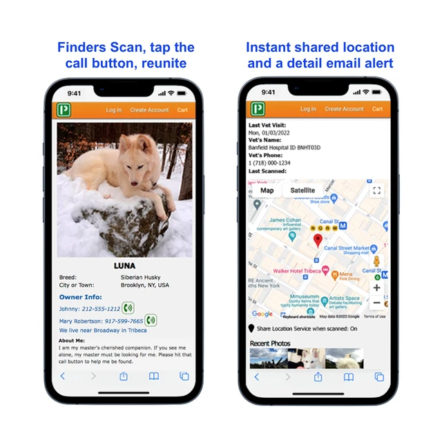 Alt view image 5 of 7 - QR Pet Tag Easy Scan Instant Location Alerts, Online Pet Profile with AI Feature for Dogs & Cats (Pink Paw)