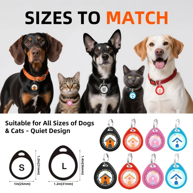 Alt view image 3 of 7 - Personalized Dog Tags, QR Code Pet ID Tags, Pink, L | 1 Pack, Online profile system, Editable names and phone numbers