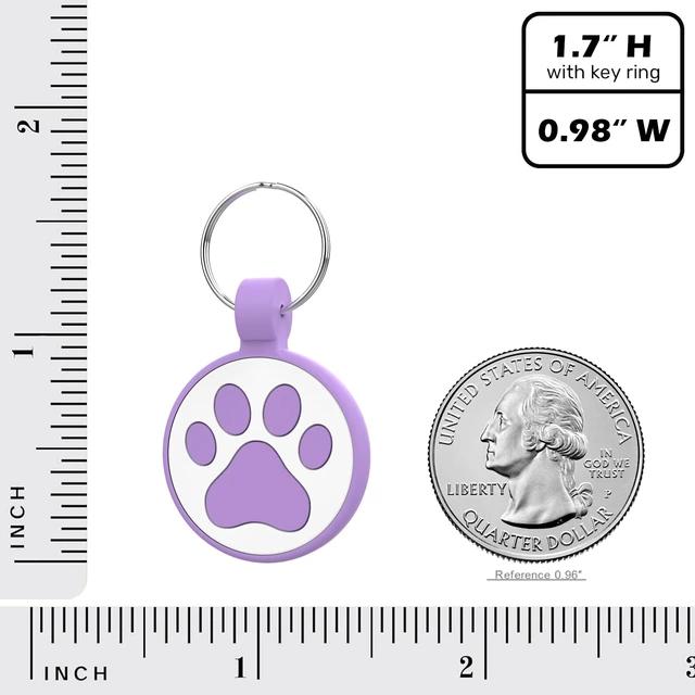 Alt view image 5 of 7 - QR Code Tag, Modifiable Online Profile Page, Multiple Emergency Contact, Silent Silicone, Lightweight, No Jinging, Collar Accessories, Personalized Cat Tag (Small Breeds - 1", Purple)