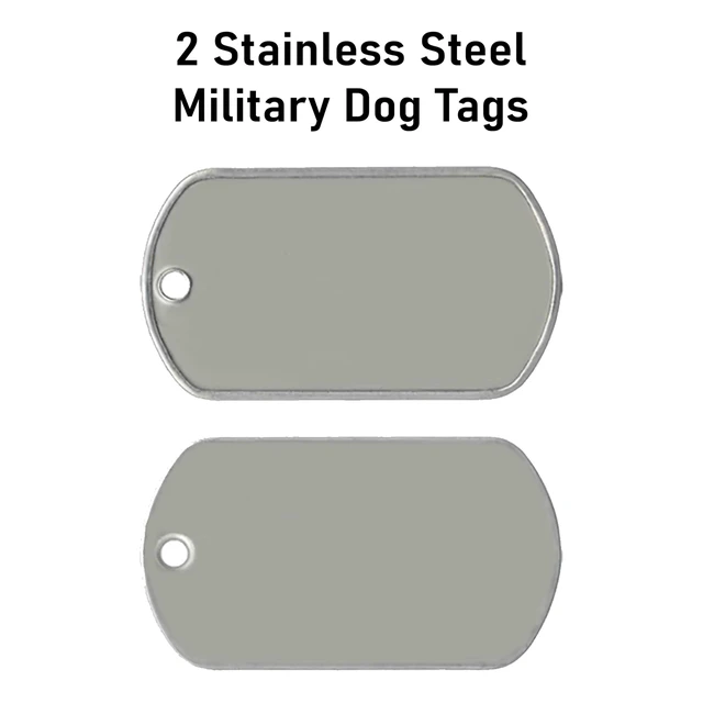 Alt view image 2 of 7 - Blank Military Dog Tags Set with 24" & 4.5" Stainless Steel Ball Chains - Durable T304 Stainless Steel ID Tags for Crafts, DIY Engraving, Pets, Backpacks & Everyday Wear