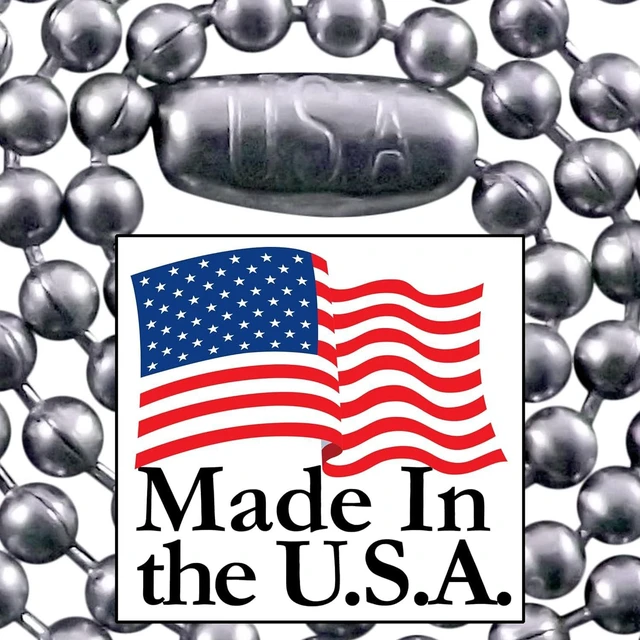 Alt view image 7 of 7 - Blank Military Dog Tags Set with 24" & 4.5" Stainless Steel Ball Chains - Durable T304 Stainless Steel ID Tags for Crafts, DIY Engraving, Pets, Backpacks & Everyday Wear