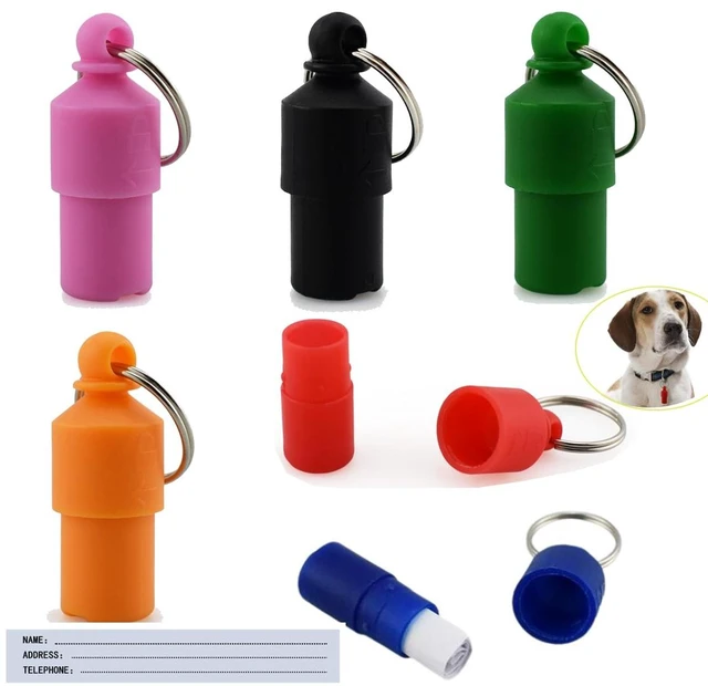 Main image of 6 Pack Pet Identity Address Pendant Tube Custom Pet ID Tags Anti-Lost Phone Address Holder Keeper Pet ID Tubes for Emergency Contact Info Lost Pet Recovery Medical Information Medication