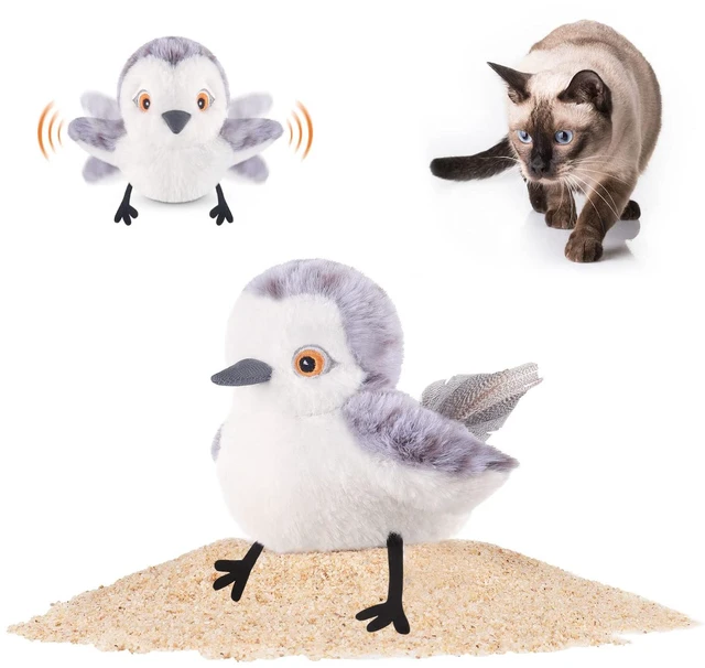 Main image of Cat Toys Flapping Bird (No Flying), Lifelike Sandpiper Chirp Tweet, Rechargeable Touch Activated Kitten Toy Interactive Cat Exercise Toys for All Breeds Cat Kicker Catnip Toys 4.0"