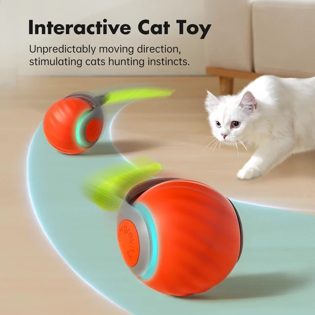 Alt view image 5 of 7 - Speedy Sprint Ball Toy for Cat Type-C Rechargeable Interactive Cats Toy (Orange 2.0)