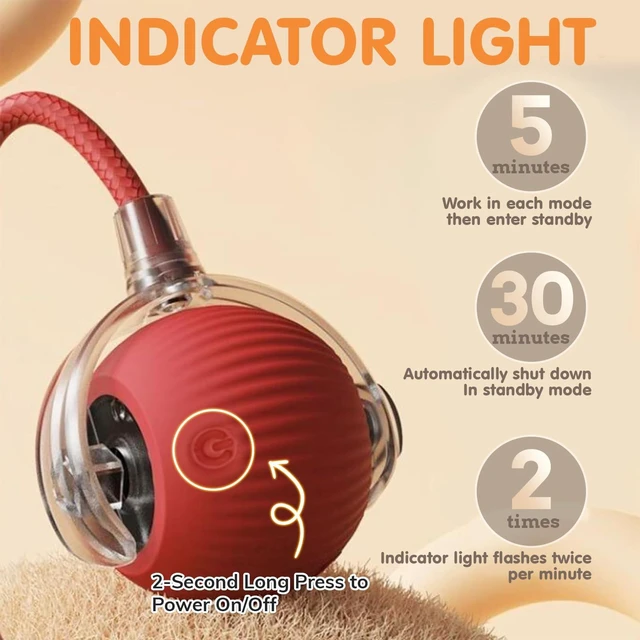 Alt view image 2 of 7 - Durable Interactive Cat Toys for Indoor Cats (red, 01) | Smart Automatic Cat Chase Ball Toy, Upgraded Speedy Tail Kitten Toy for Bored Indoor Adult Pets
