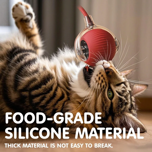 Alt view image 5 of 7 - Durable Interactive Cat Toys for Indoor Cats (red, 01) | Smart Automatic Cat Chase Ball Toy, Upgraded Speedy Tail Kitten Toy for Bored Indoor Adult Pets