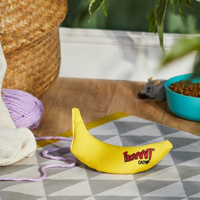 Alt view image 2 of 6 - Catnip Chi-CAT-a Banana Toy for Cats - 7 Inches - Durable Cotton Twill - Made in the USA - Stuffed with Organically Grown Catnip