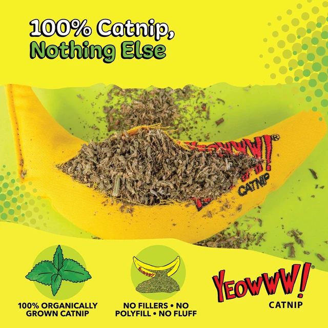 Alt view image 3 of 6 - Catnip Chi-CAT-a Banana Toy for Cats - 7 Inches - Durable Cotton Twill - Made in the USA - Stuffed with Organically Grown Catnip