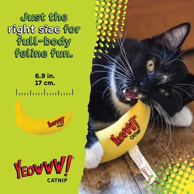 Alt view image 4 of 6 - Catnip Chi-CAT-a Banana Toy for Cats - 7 Inches - Durable Cotton Twill - Made in the USA - Stuffed with Organically Grown Catnip