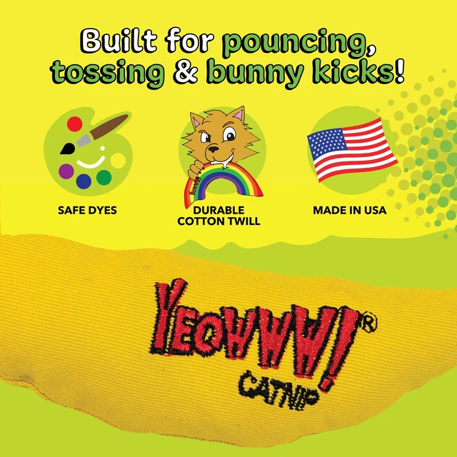 Alt view image 5 of 6 - Catnip Chi-CAT-a Banana Toy for Cats - 7 Inches - Durable Cotton Twill - Made in the USA - Stuffed with Organically Grown Catnip