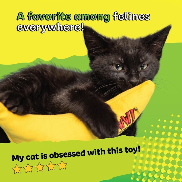 Alt view image 6 of 6 - Catnip Chi-CAT-a Banana Toy for Cats - 7 Inches - Durable Cotton Twill - Made in the USA - Stuffed with Organically Grown Catnip
