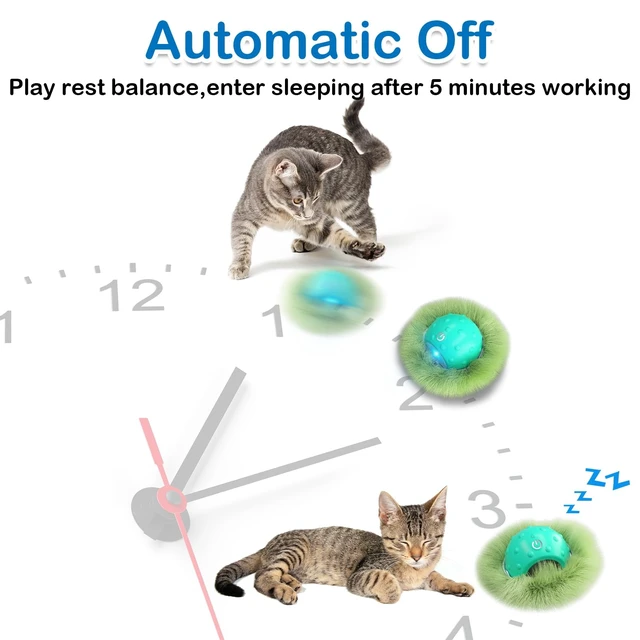 Alt view image 5 of 7 - Interactive Cat Toys for Indoor Cats,Automatic Moving Cat Ball in Pouch,Chirping Stimulation,Hide-n-Seek Chase Exercise Game,Motion Activate,Rechargeable Kitten Toys