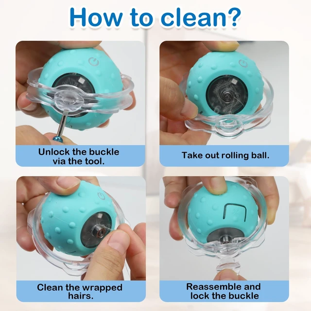Alt view image 7 of 7 - Interactive Cat Toys for Indoor Cats,Automatic Moving Cat Ball in Pouch,Chirping Stimulation,Hide-n-Seek Chase Exercise Game,Motion Activate,Rechargeable Kitten Toys