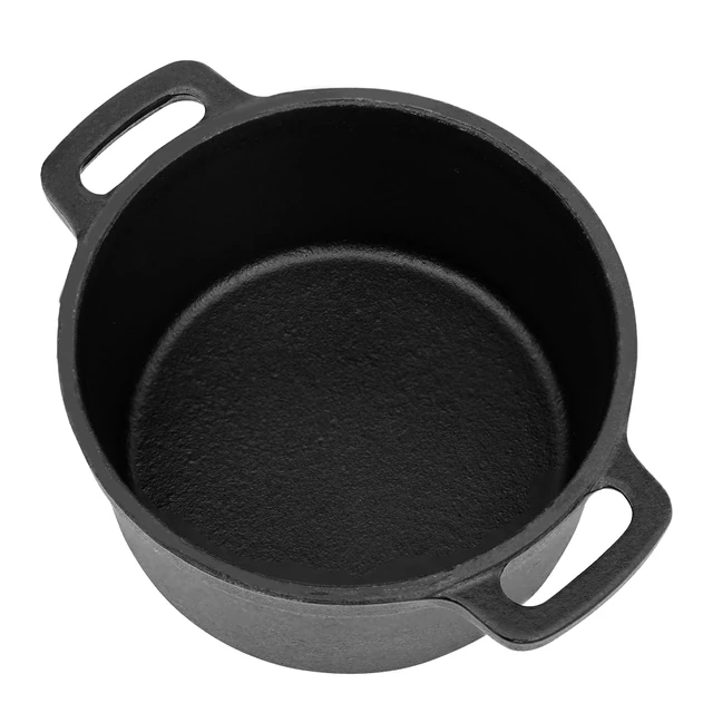 Alt view image 5 of 7 - Mini Cocotte 8 oz Pre-Seasoned Mini Dutch Oven 0.25 qt. Cast Iron Garlic Roaster for Oven Garlic Confit Pot Ramekins with Lids Oven Safe Set of 2