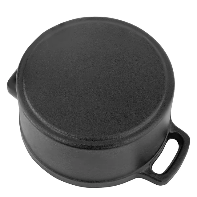 Alt view image 6 of 7 - Mini Cocotte 8 oz Pre-Seasoned Mini Dutch Oven 0.25 qt. Cast Iron Garlic Roaster for Oven Garlic Confit Pot Ramekins with Lids Oven Safe Set of 2