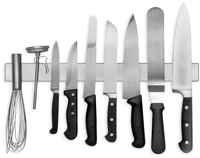 Main image of Magnetic Knife Holder for Wall and Fridge - 18" Knife Magnetic Strip, Magnet Kitchen Knife Holder and Rack, Stainless Steel Magnetic Knife Bar for Kitchen Utensils