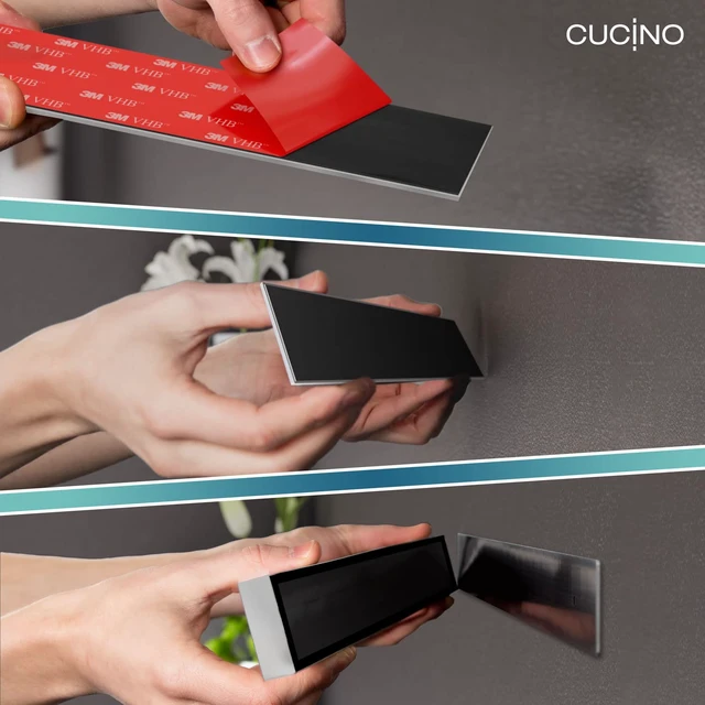 Alt view image 3 of 6 - Magnetic Knife Holder for Wall 16" - No Drilling incl. Self Adhesive Tape - Extra strong Magnet - Awarded Strip - Made of Stainless Steel