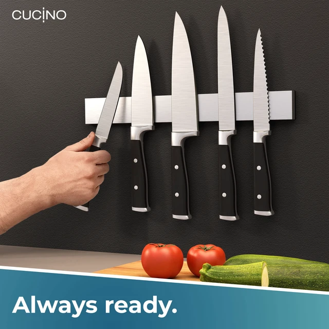 Alt view image 5 of 6 - Magnetic Knife Holder for Wall 16" - No Drilling incl. Self Adhesive Tape - Extra strong Magnet - Awarded Strip - Made of Stainless Steel