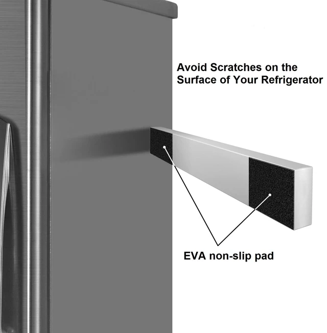 Alt view image 3 of 7 - Magnetic Knife Holder for Refrigerator, 17inch | Double-Sided Heavy-Duty Magnets, Premium SUS304 Stainless Steel, Never Rusts, Wall Mountable, Multi-Use as Tool Holder
