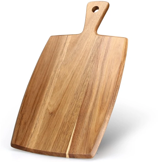 Main image of Acacia Wood Chopping Cutting Board Kitchen with Handle Charcuterie Boards | 17" Solid Decorative Large Wooden Cutting Board Non Toxic Teak Meat Breadboard Serving Cheese Boards for Food Butcher Block
