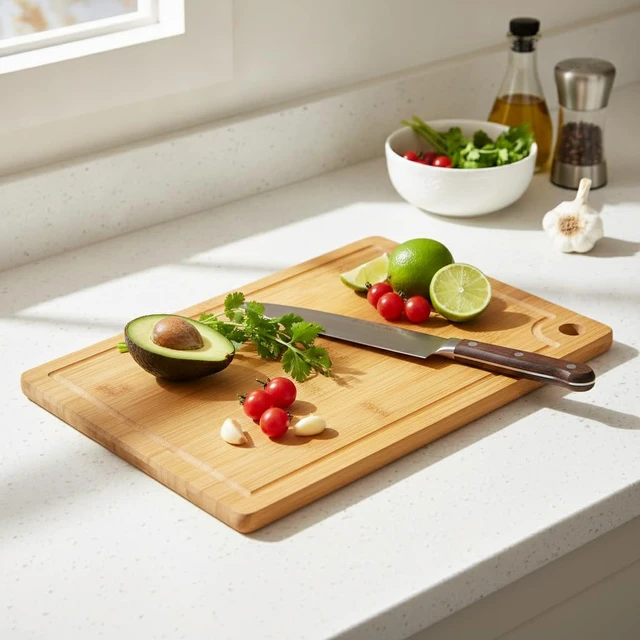 Alt view image 7 of 7 - Small Bamboo Cutting Boards with Juice Groove (11" x 7.8"), No Toxic Wooden Chopping Board for Kitchen, Charcuterie Board, Wooden Cutting Board for Meat, Cheese, Fruits, and Vegetables