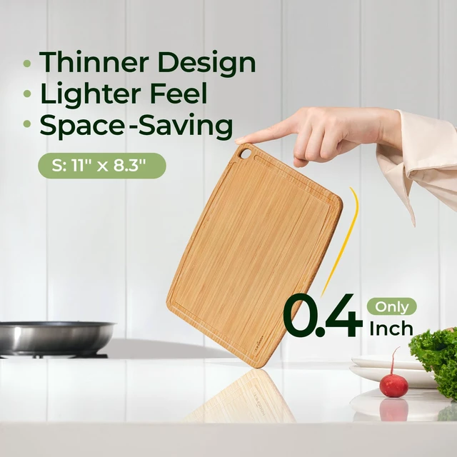 Alt view image 3 of 7 - Dishwasher Safe Carbonized Bamboo Wood Cutting Boards for Kitchen with Juice Groove, Wooden Charcuterie & Chopping for Fruit, Vegetables & Cheese, Durable, Lightweight, Water-Resistant