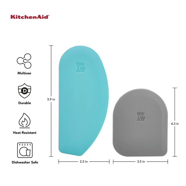Alt view image 2 of 6 - Gourmet Bowl Scraper, Set of 2, Aqua Sky and Storm Grey