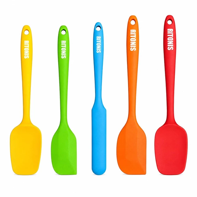 Main image of Silicone Spatula Set, 5-Piece Heat Resistant Scraper Tools | BPA-Free, Heat-Resistant, Non-Toxic, Non-Stick, Dishwasher-Safe for Cooking, Baking, Mixing, Scraping & Dough Prep
