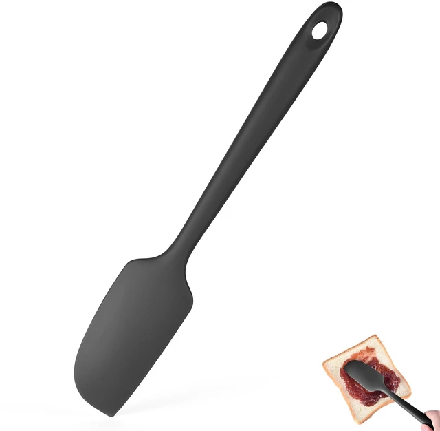 Main image of Silicone Small Spatula, 600°F Heat Resistant Mini Scraper (Black) | Food-Grade Bowl Scraper Compact Flexible Kitchen Cooking Baking Tool for Scraping Jar Jams Nut Butters & Mixing Sauce