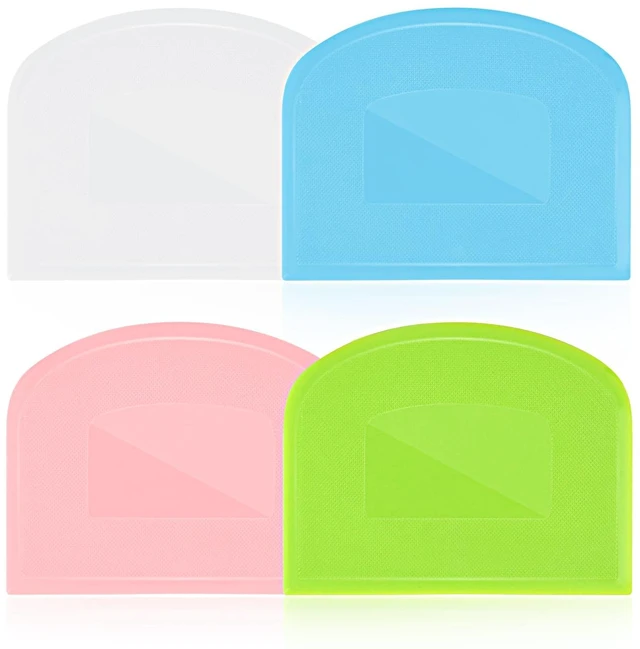 Main image of Sourdough Scraper Tool, 4 Pcs Flexible Bowl Scraper for Baking Bread Dough | Multifunctional Kitchen Food Scraper for Bread and Cake, Bench Scraper for Dough Work and Pastry Cutting