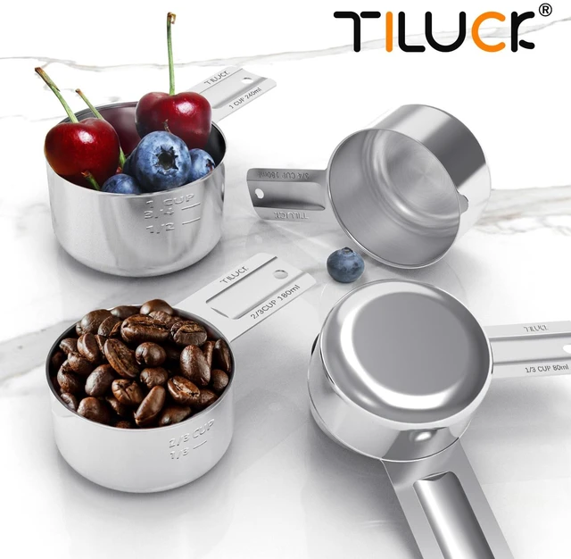 Alt view image 6 of 6 - Stainless Steel Measuring Cups & Spoons Set, Cups and Spoons | Stainless Steel Nesting Measure Cups , Kitchen Gadgets for Cooking & Baking (12)