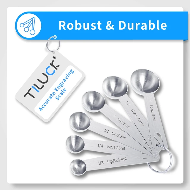 Alt view image 4 of 6 - Stainless Steel Measuring Cups & Spoons Set, Cups and Spoons | Stainless Steel Nesting Measure Cups , Kitchen Gadgets for Cooking & Baking (12)