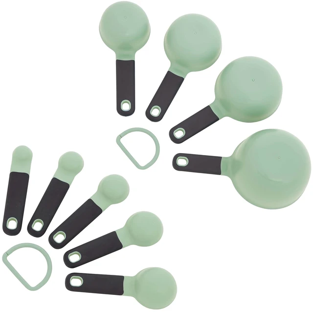 Alt view image 5 of 6 - Universal Easy To Read Measuring Cup and Spoon Set with Soft Grip Handle for Maximum Control, Hang Hole and Nesting For Easy Storage, Dishwasher Safe, 9 Piece, Pistachio