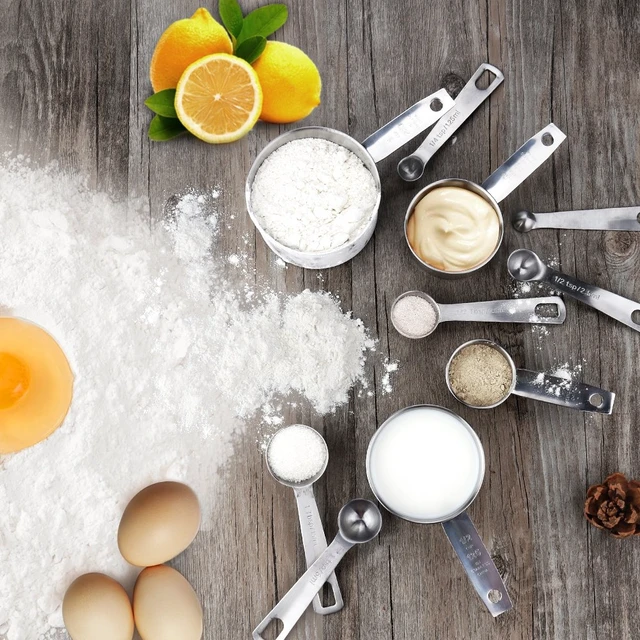 Alt view image 5 of 7 - 11 Piece Stainless Steel Measuring Spoons Cups Set, Premium Stackable Tablespoons Measuring Set for Gift Dry Liquid Ingredients Cooking Baking