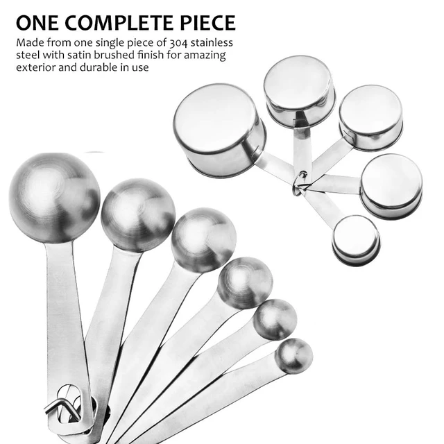 Alt view image 6 of 7 - 11 Piece Stainless Steel Measuring Spoons Cups Set, Premium Stackable Tablespoons Measuring Set for Gift Dry Liquid Ingredients Cooking Baking