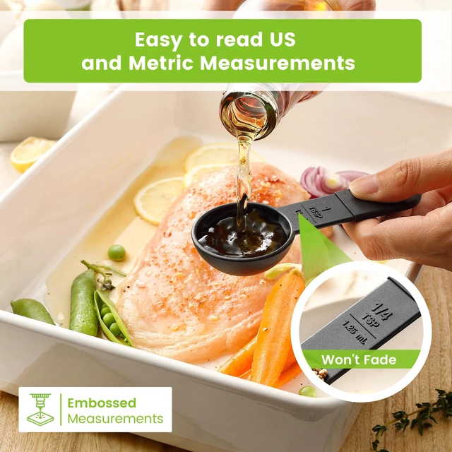 Alt view image 6 of 7 - Black Magnetic Measuring Cups & Spoons - 9 pcs - Nesting Design | for Dry & Liquid Ingredients - Food Safe & BPA Free - Dishwasher Safe