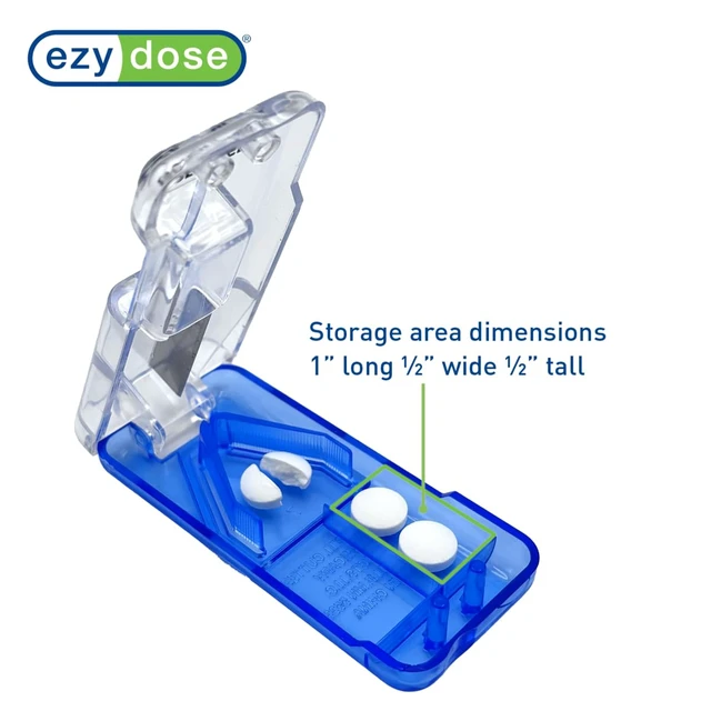 Alt view image 6 of 7 - Pill Cutter & Splitter, Built-in Pill Dispenser, Color May Vary | Easy-Cut Stainless Steel Blade for Tablets, Vitamins, Medication, Portable Pill Cutter for Seniors, Pets, Travel-Size